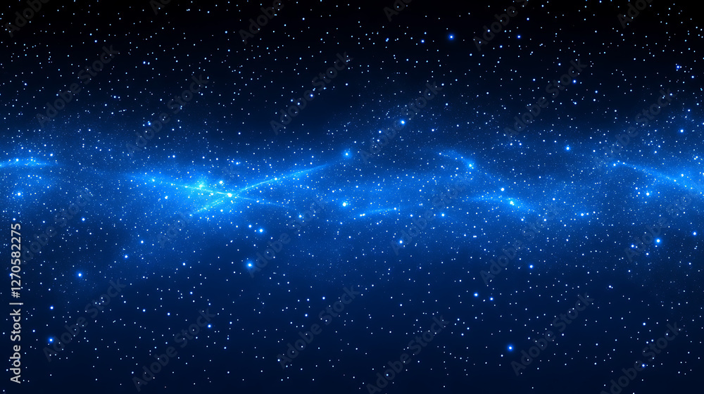 Fototapeta premium Deep Space Blue Nebula Galaxy Starfield Cosmic Exploration Celestial Universe Scenery Fantasy View