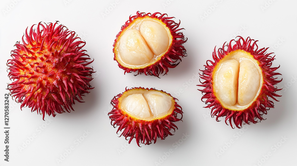Rambutan variations isolated on white background
Rambutan variations isolated on white background