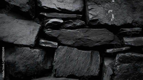 Wallpaper Mural Dark stone wall texture, rough surface, outdoor background, design element Torontodigital.ca