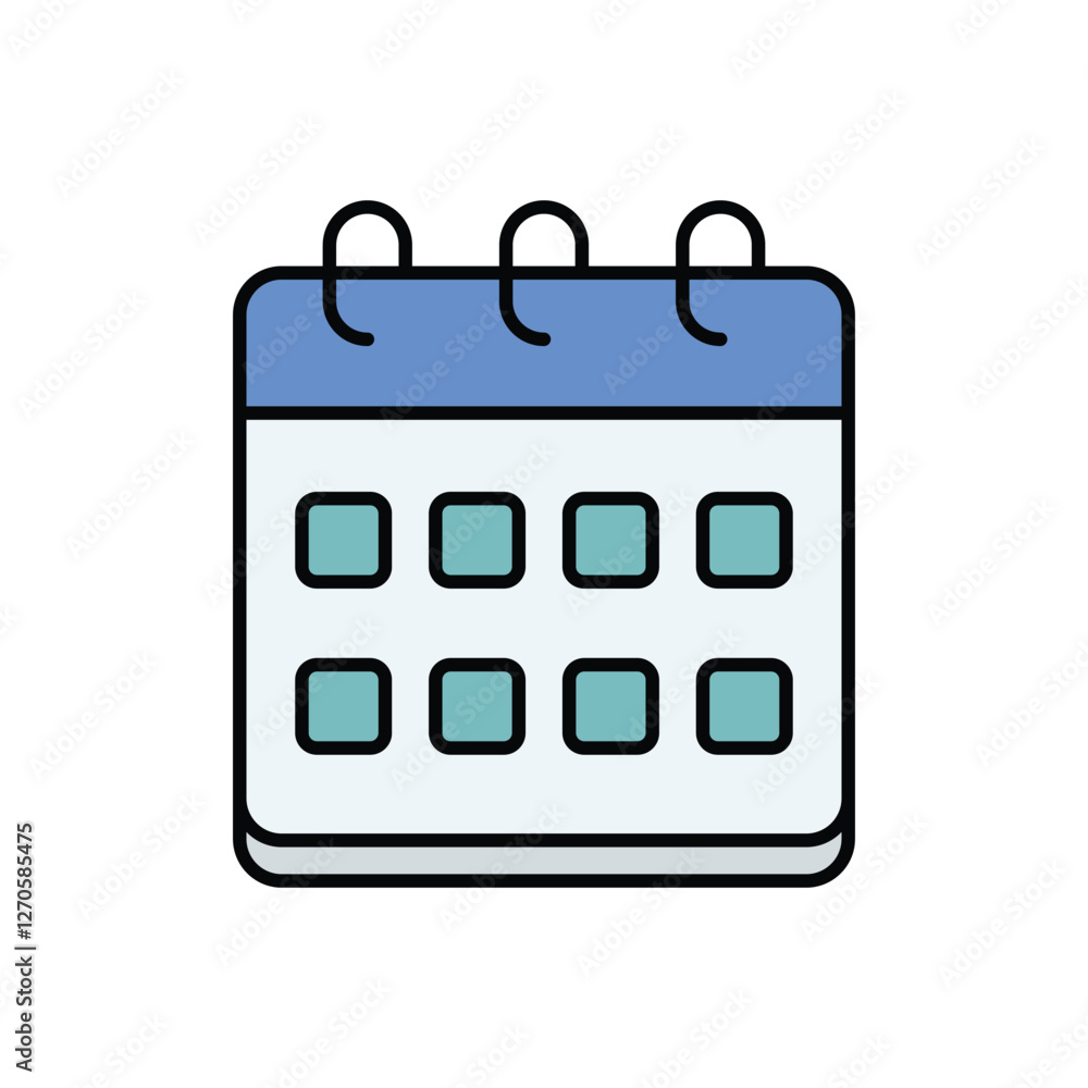 Calendar icon isolated on a white background. Vector illustration. Calendar icon isolated on a white background. Vector illustration.