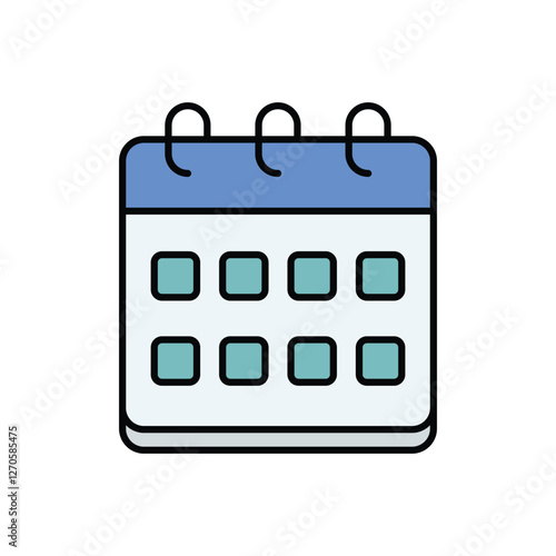 Calendar  icon isolated on a white background. Vector illustration.