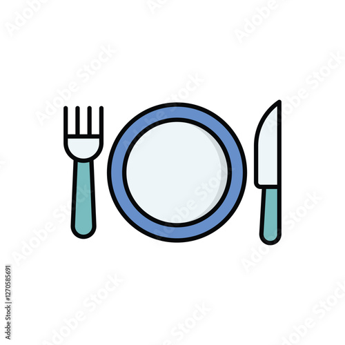Table Setting icon isolated on a white background. Vector illustration.