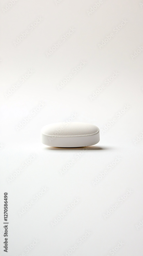 single white pill on a white background single white pill on a white background