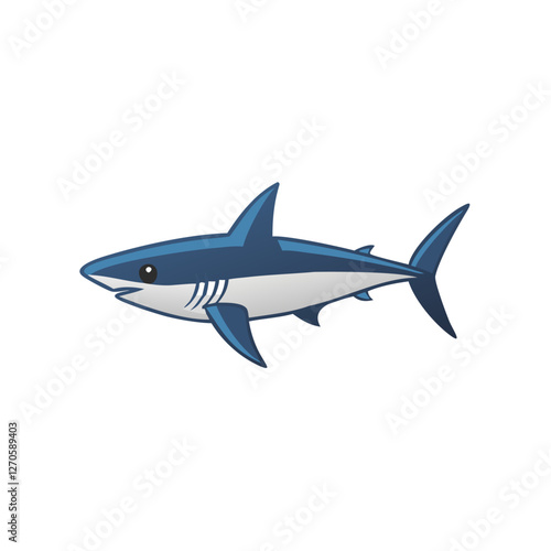 Adorable Cartoon Shark Illustration Ocean Animal Design photo