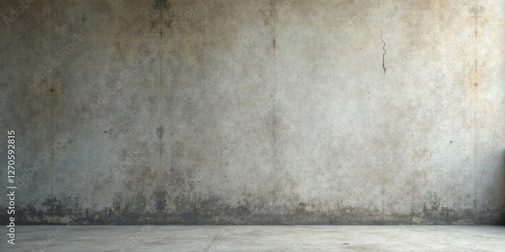 Empty Room with Weathered Concrete Wall and Floor, Ideal for Design and Architectural Presentation Empty Room with Weathered Concrete Wall and Floor, Ideal for Design and Architectural Presentation