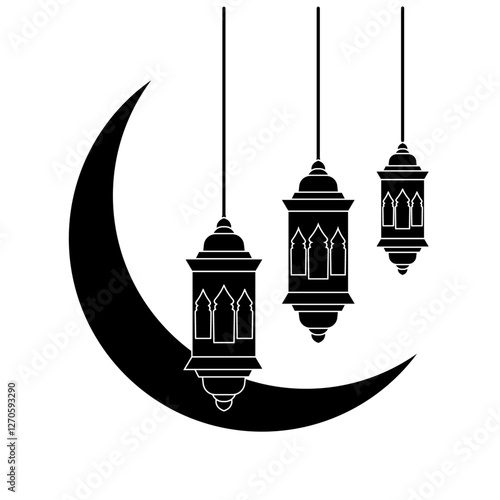 silhouette of a festival of eid and ramadan