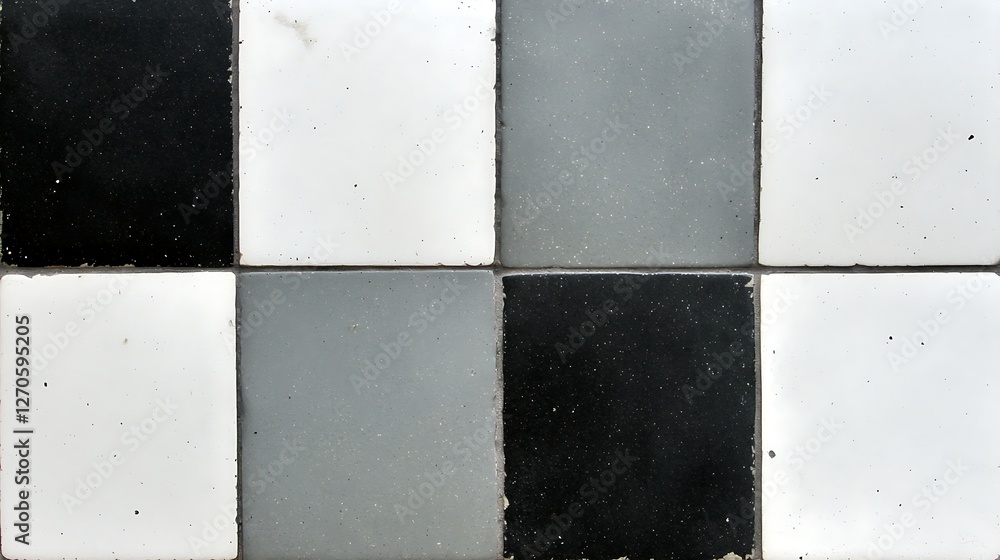 Naklejka premium Black, White, and Gray Tile Pattern