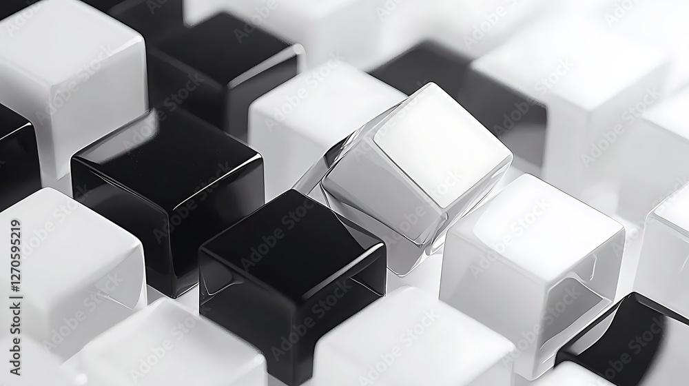 Abstract Black and White Cubes Abstract Black and White Cubes