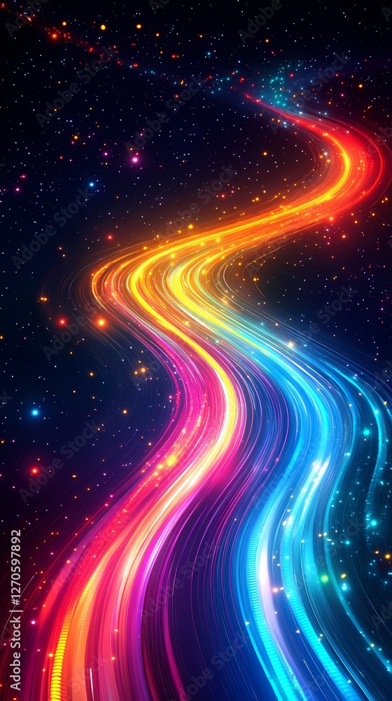 Obraz premium Digital technology universe future neon light poster background