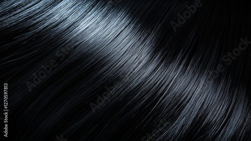 艶のある黒髪のアップ写真