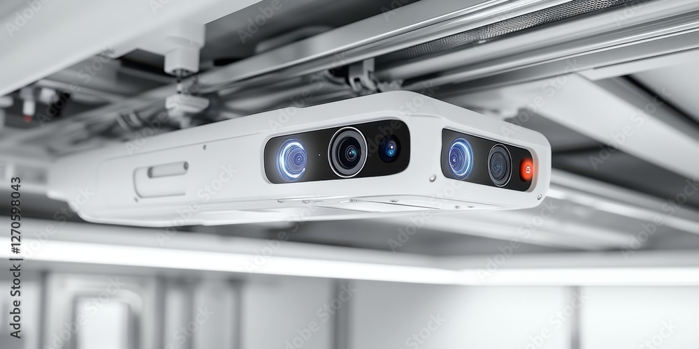 Fototapeta premium Intelligent transportation monitoring dual ptz cameras for vehicle tracking in urban areas