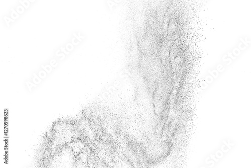 Obraz na płótnie Black grainy texture. Abstract dust overlay. Grain noise. Black explosion on transparent background. Splash water effect. PNG format. w salonie