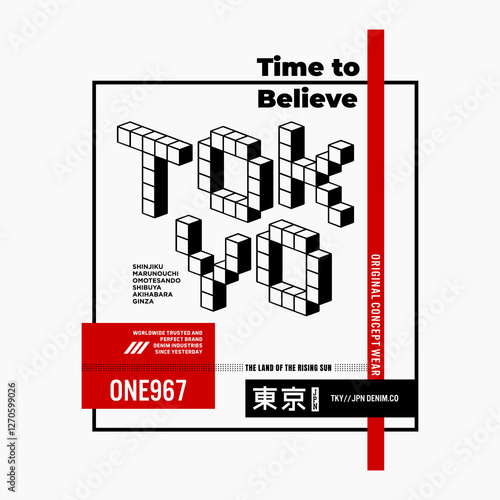 tokyo print and quote tee shirt print