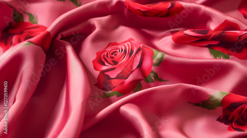 Pink rose silk fabric texture background