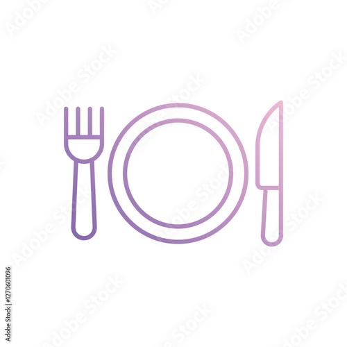 Table Setting icon isolated on a white background. Vector illustration.
