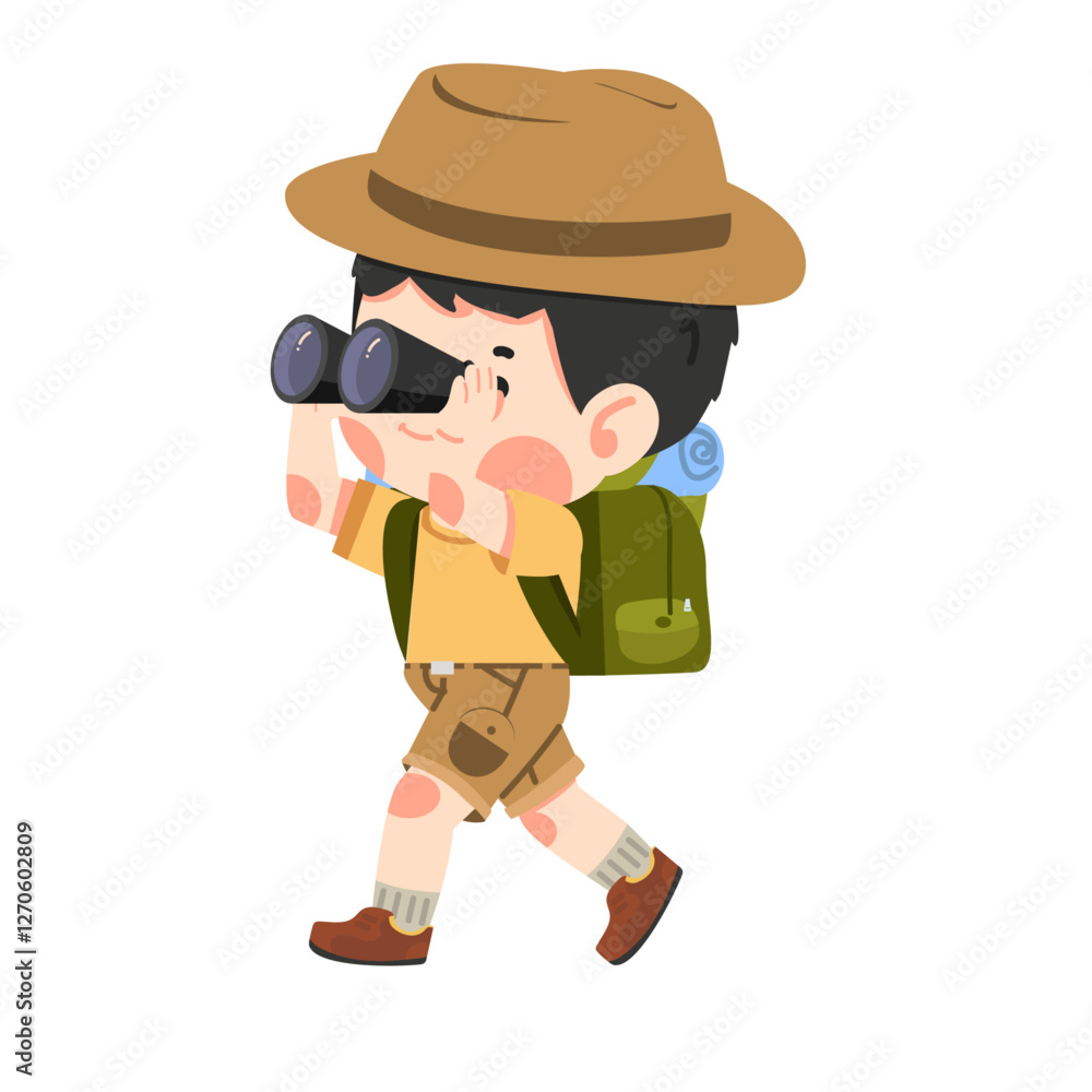 Boy Scout in uniform holding binoculars Boy Scout in uniform holding binoculars