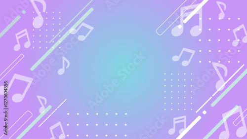音符　ポップ　かわいい　背景　素材