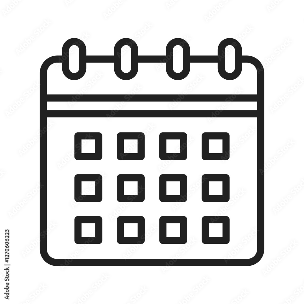 Calendar icon vector image. Suitable for mobile apps, web apps and print media. Calendar icon vector image. Suitable for mobile apps, web apps and print media.
