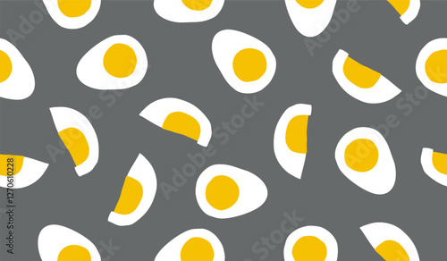 Cute boiled eggs pattern background vector design