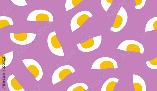 Cute boiled eggs pattern background vector design