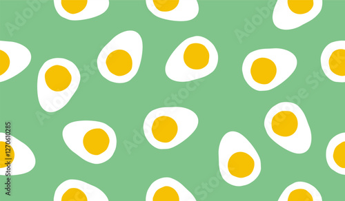 Cute boiled eggs pattern background vector design