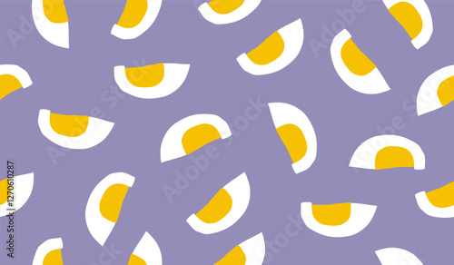 Cute boiled eggs pattern background vector design