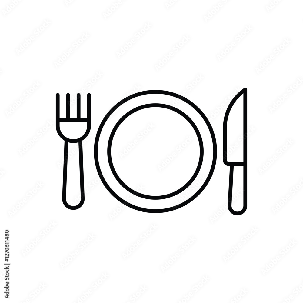 Table Setting icon isolated on a white background. Vector illustration. Table Setting icon isolated on a white background. Vector illustration.