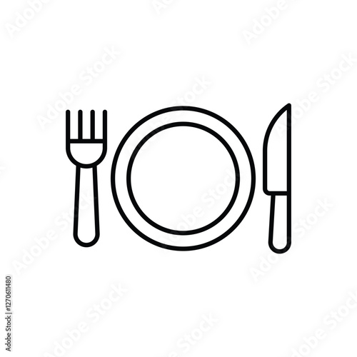 Table Setting icon isolated on a white background. Vector illustration.