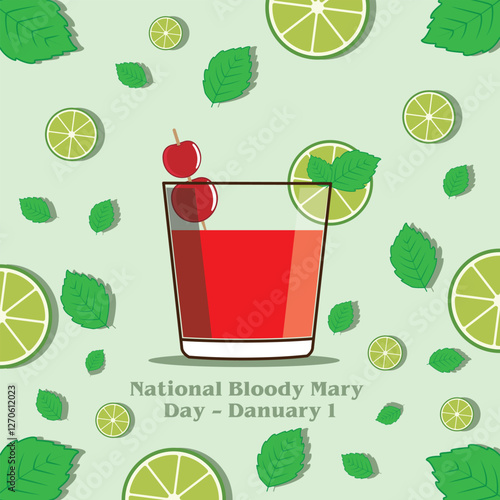  Vector Design National Bloody Mary Day – January 1