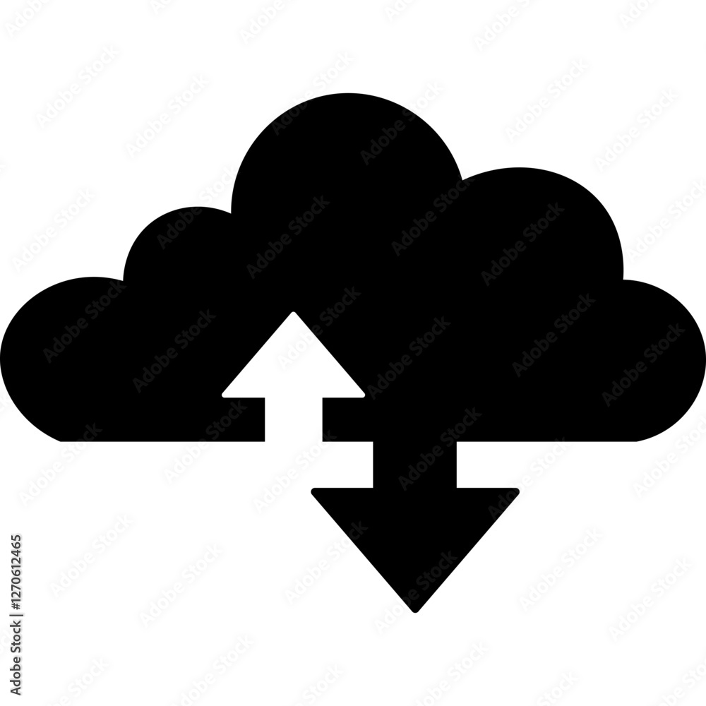 Cloud Computing Glyph Icon Cloud Computing Glyph Icon