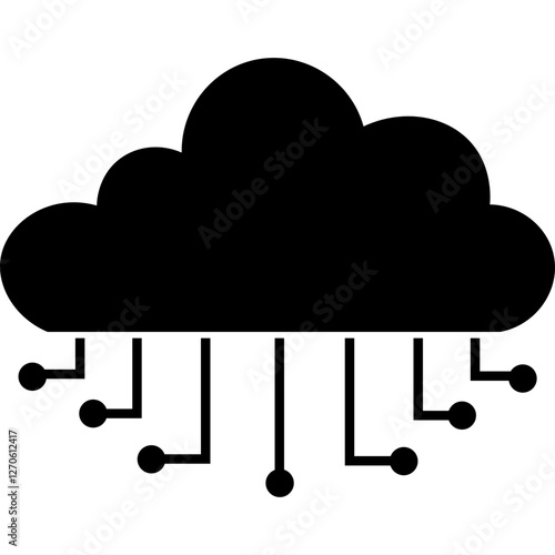 Cloud Computing Glyph Icon