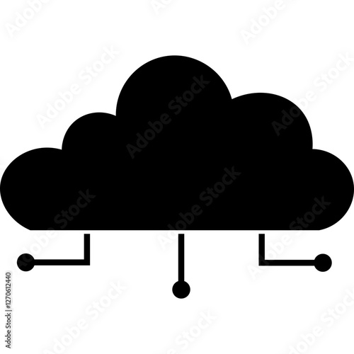 Cloud Computing Glyph Icon