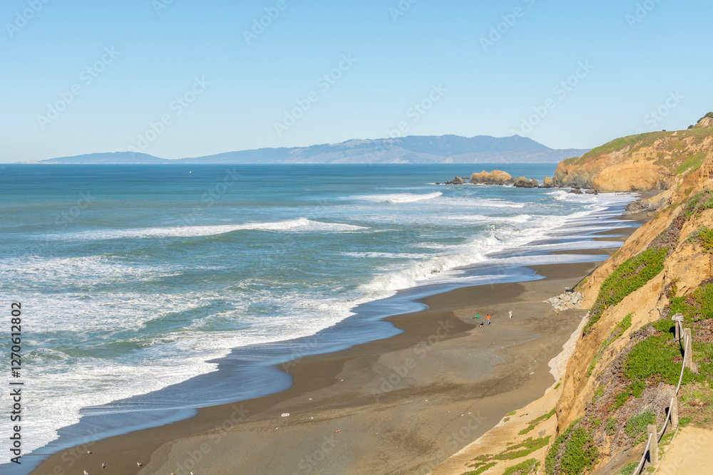 Coast of the Pacific Ocean, California in the USA.
