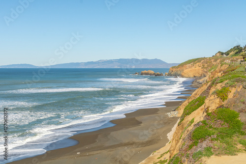 Coast of the Pacific Ocean, California in the USA.