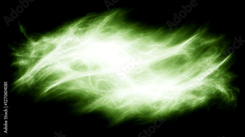 Energetic Light Green Burst Swirls on Black Backdrop Abstract Visual Energy Greenish Flair Art