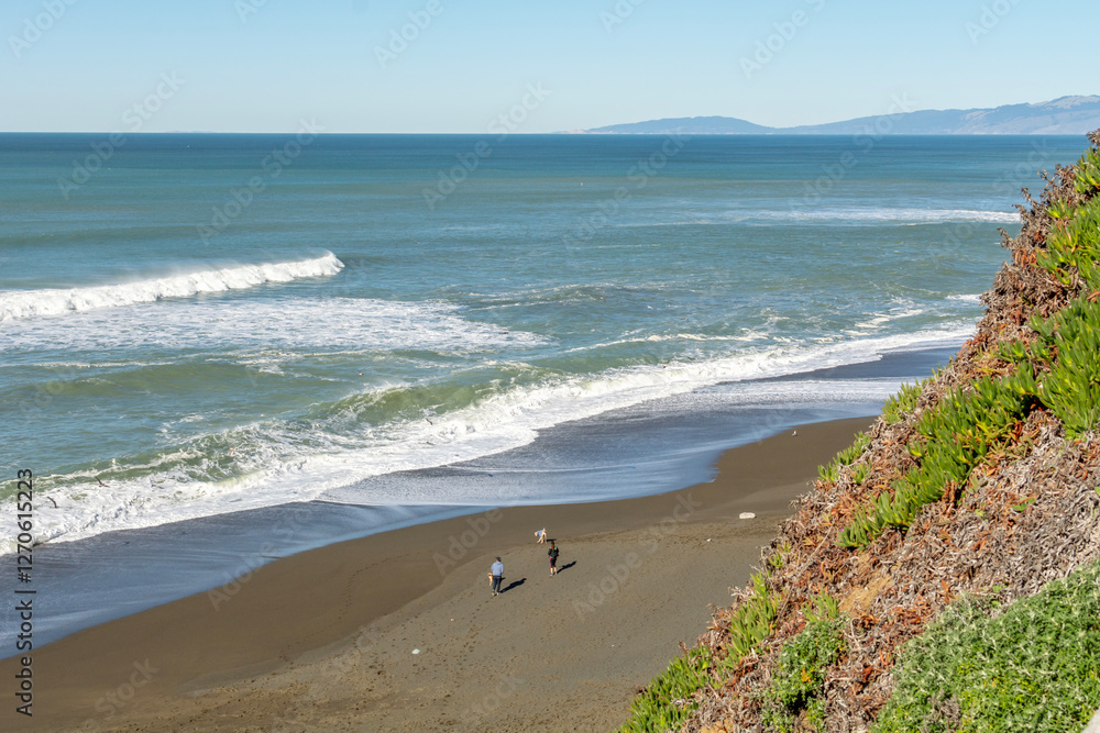 Coast of the Pacific Ocean, California in the USA.