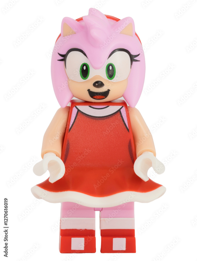 Obraz premium Dortmund - Deutschland 13. Februar 2025 Lego Figur Sonic Amy Rose - Studio Aufnahme