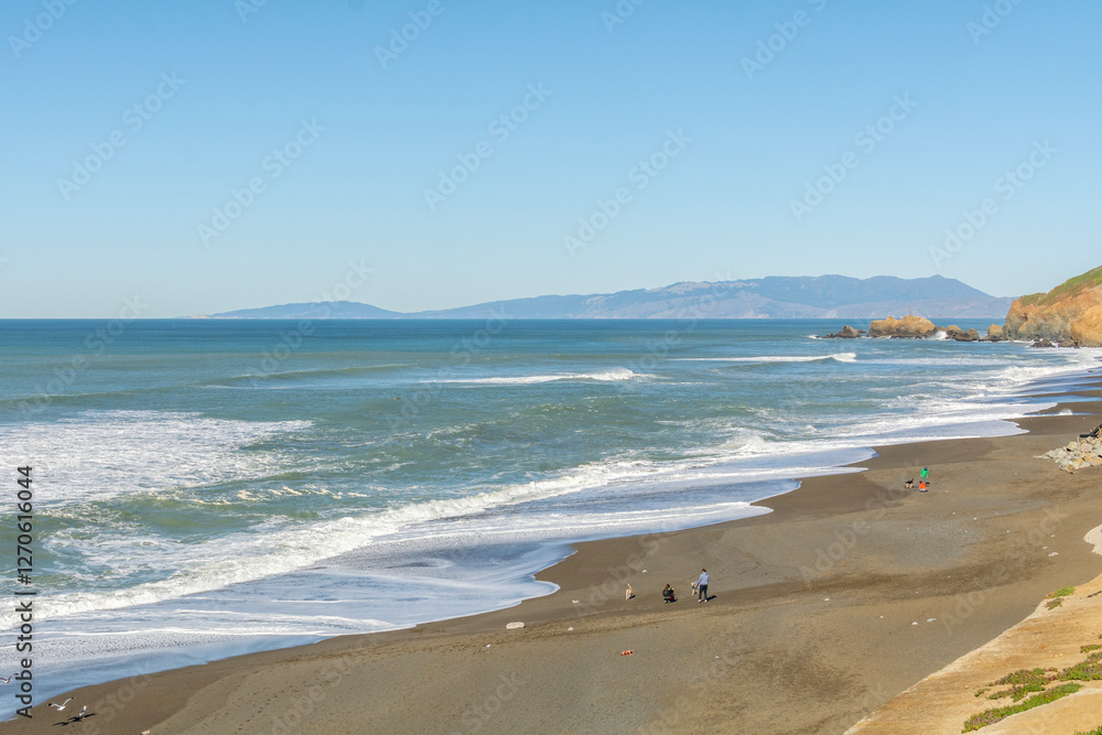 Coast of the Pacific Ocean, California in the USA.