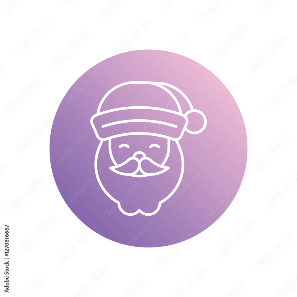 Obraz premium Santa Claus icon isolated on a white background. Vector illustration.