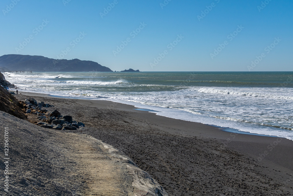 Coast of the Pacific Ocean, California in the USA.