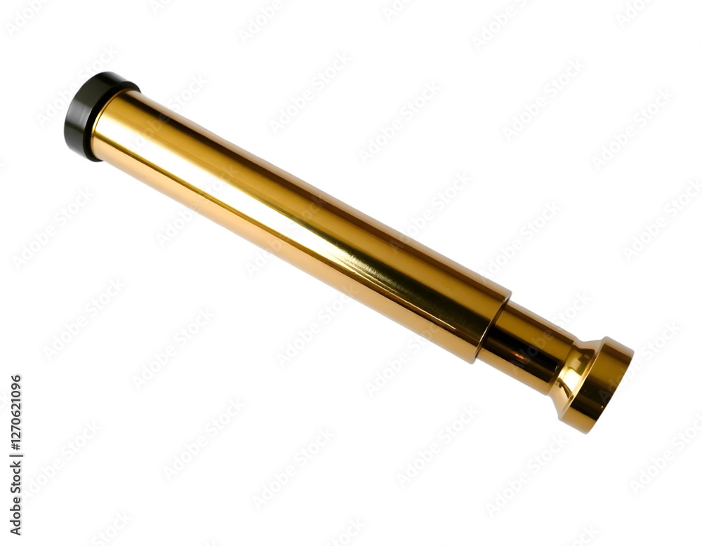 Gold telescope isolated on transparent background Gold telescope isolated on transparent background