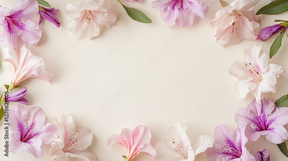 Soft pastel azaleas surrounded by a delicate frame for soft floral beauty Soft pastel azaleas surrounded by a delicate frame for soft floral beauty