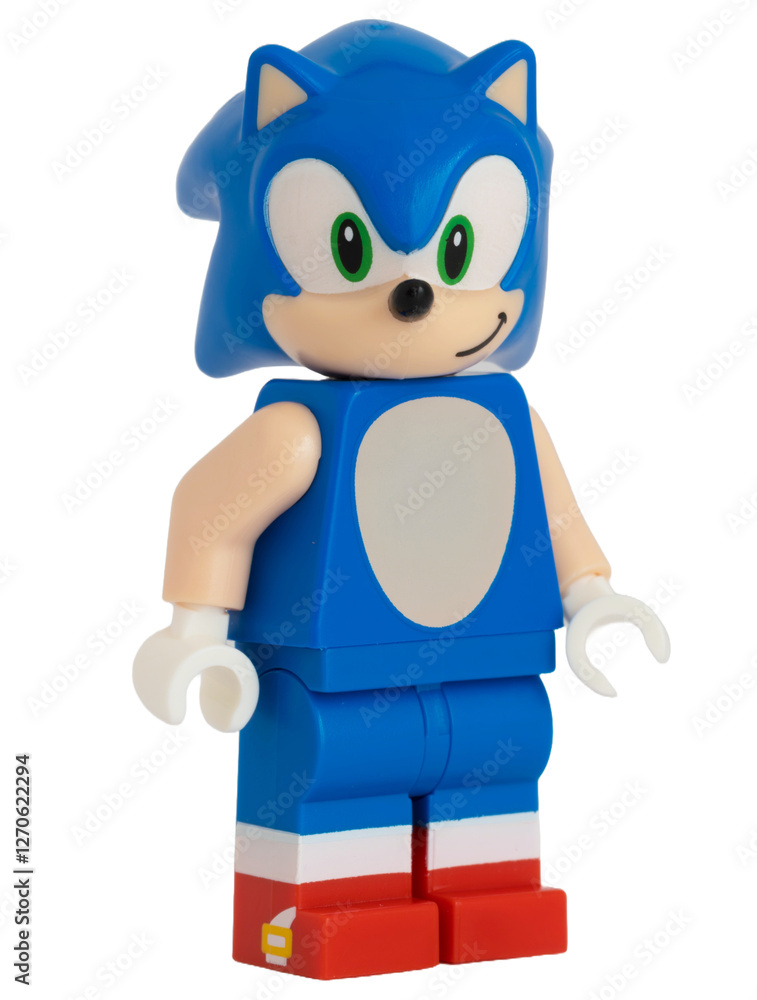 Obraz premium Dortmund - Deutschland 13. Februar 2025 Lego Figur Sonic - Studio Aufnahme