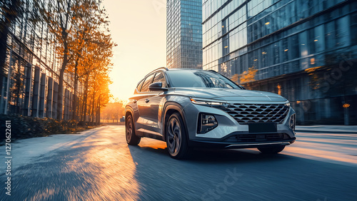 Urban Backdrops with Modern Cars : Capture sleek modern cars against striking urban backdrops.