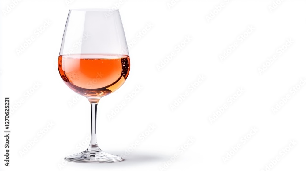 A glass of rose wine isolated on a white background. Generative AI A glass of rose wine isolated on a white background. Generative AI
