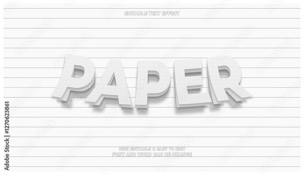 Editable curved paper text effect Editable curved paper text effect