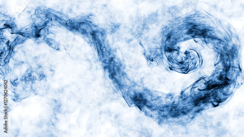 Ethereal Blue Vapor Trail Abstract Fluid Art Swirl Design Mist Backdrop Symbolic and Decorative