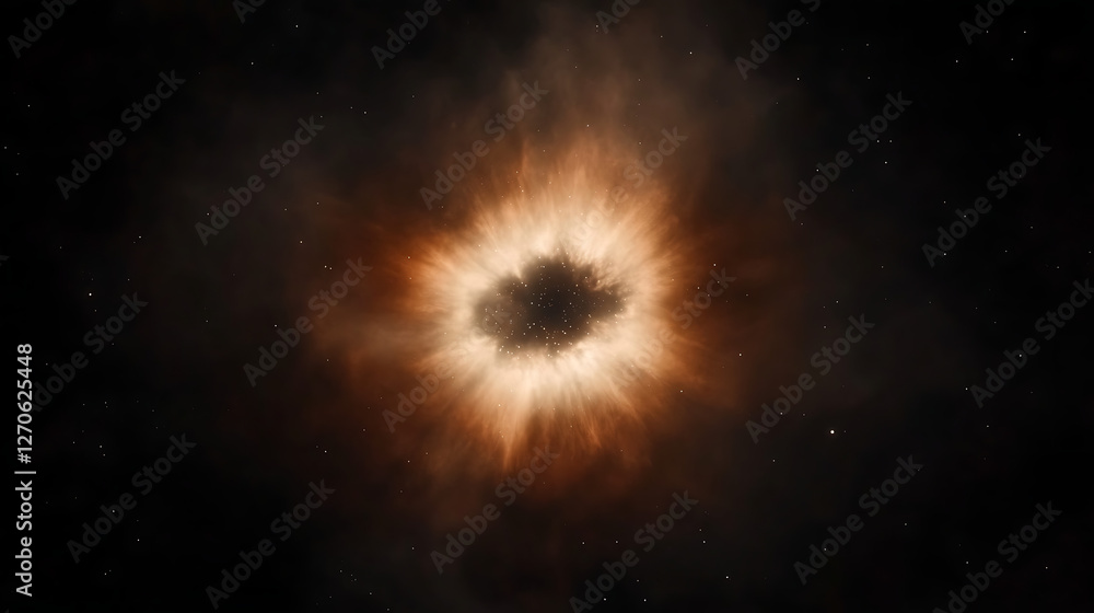 Ethereal Celestial Gate In Cosmic Sky Of Night With Star Clusters And Nebulous Clouds Around Ethereal Celestial Gate In Cosmic Sky Of Night With Star Clusters And Nebulous Clouds Around