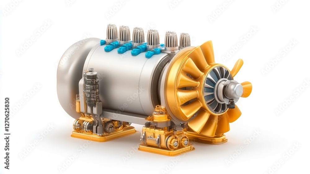 custom made wallpaper toronto digitalClose-up of a turbine engine isolated on a white background. Generative AI