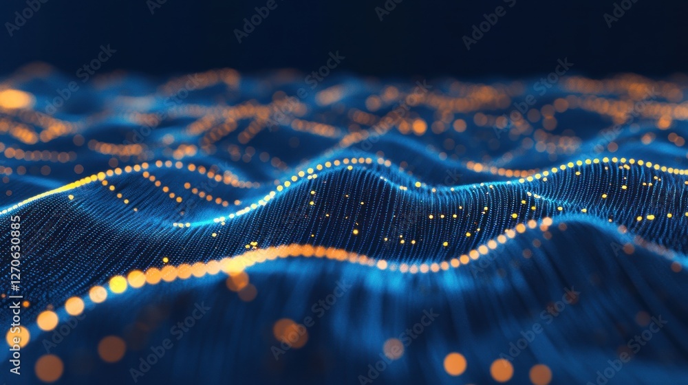 Abstract waves of light in a digital landscape Abstract waves of light in a digital landscape
